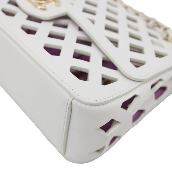 Chanel  See Through Flap Small Lambskin Leather Shoulder Bag White - Picture 8 of 14